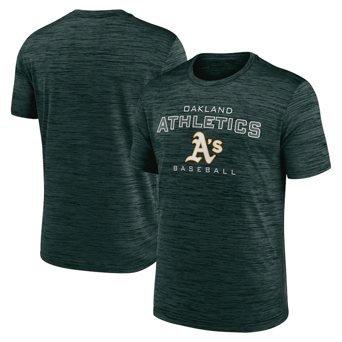 Men's Oakland Athletics Green Velocity Practice Performance T-Shirt
